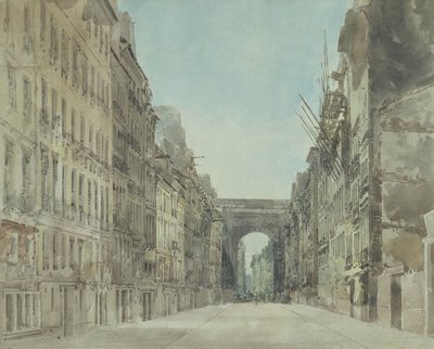 Rue and Porte St Denis, Paris af Thomas Girtin